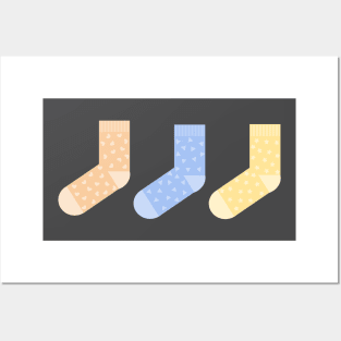 Cute Mismatched Socks (white background) Posters and Art